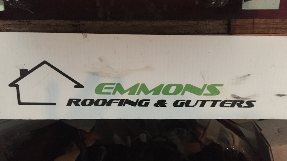 Emmons Roofing and Gutters sign